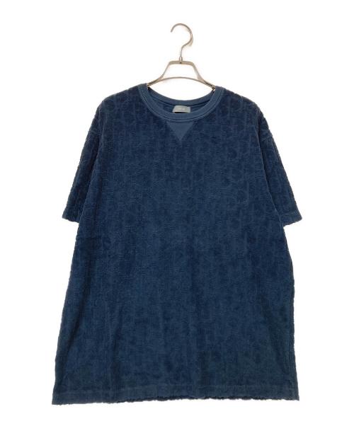 Dior（ディオール）Dior (ディオール) オブリークテリーコットンジャカードTシャツ ネイビー サイズ:Lの古着・服飾アイテム