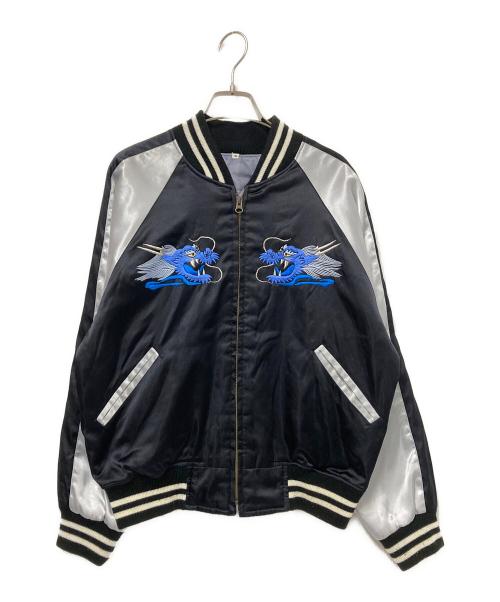 Prince co.（プリンス）Prince co. (プリンス) 飛翔龍スカジャン ブラック×シルバー サイズ:Mの古着・服飾アイテム