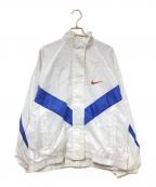 NIKEナイキ）の古着「90-00‘Sスタンドカラーナイロンジャケット」｜ホワイト×ネイビー