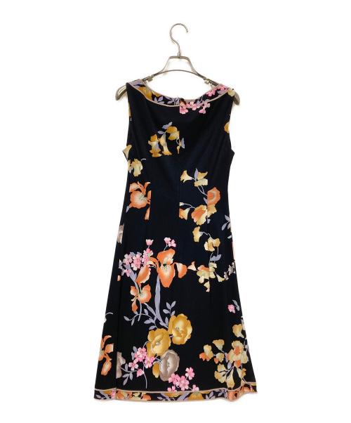 LEONARD FASHION（レオナールファッション）LEONARD FASHION (レオナールファッション) カンカン素材ノースリーブワンピース ブラック サイズ:Mの古着・服飾アイテム