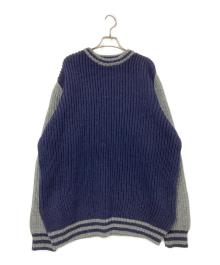Kerry Woolen Mills（ケリーウーレンミルズ）の古着「fisherman rib crew neck sweater」｜ネイビー