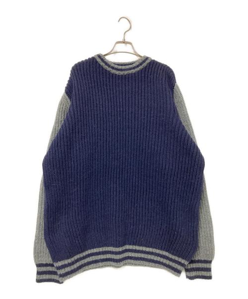 Kerry Woolen Mills（ケリーウーレンミルズ）Kerry Woolen Mills (ケリーウーレンミルズ) fisherman rib crew neck sweater ネイビー サイズ:38の古着・服飾アイテム