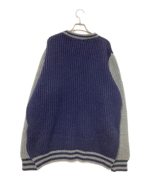 Kerry Woolen Mills（ケリーウーレンミルズ）Kerry Woolen Mills (ケリーウーレンミルズ) fisherman rib crew neck sweater ネイビー サイズ:38の古着・服飾アイテム
