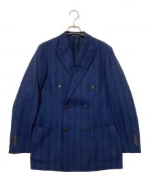 green label relaxing（グリーンレーベルリラクシング）の古着「サルトリアリング ストライプ 6ボタン ダブルブレスト」｜ネイビー