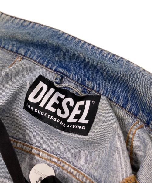 DIESEL（ディーゼル）DIESEL (ディーゼル) ニットドッキングジャケット ブラック×インディゴ サイズ:下記参照の古着・服飾アイテム