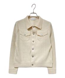 MACPHEE（マカフィー）の古着「ラムカシミヤミラノリブ ニットジャケット」｜ベージュ