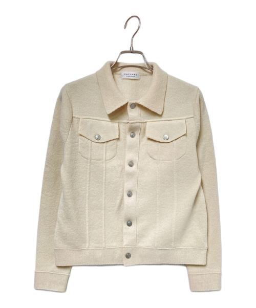 MACPHEE（マカフィー）MACPHEE (マカフィー) ラムカシミヤミラノリブ ニットジャケット ベージュ サイズ:36の古着・服飾アイテム