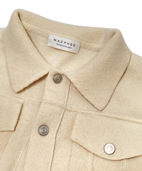 MACPHEE（マカフィー）MACPHEE (マカフィー) ラムカシミヤミラノリブ ニットジャケット ベージュ サイズ:36の古着・服飾アイテム