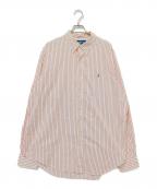 RALPH LAURENラルフローレン）の古着「ストライプBDシャツ」｜ホワイト×オレンジ