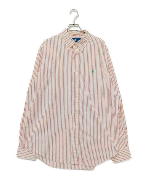 RALPH LAUREN（ラルフローレン）RALPH LAUREN (ラルフローレン) ストライプBDシャツ ホワイト×オレンジ サイズ:XLの古着・服飾アイテム