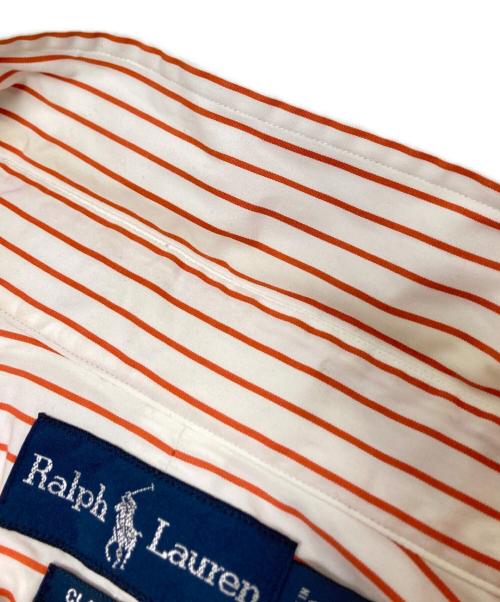 RALPH LAUREN（ラルフローレン）RALPH LAUREN (ラルフローレン) ストライプBDシャツ ホワイト×オレンジ サイズ:XLの古着・服飾アイテム