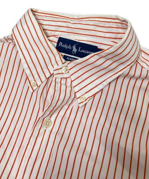 RALPH LAUREN（ラルフローレン）RALPH LAUREN (ラルフローレン) ストライプBDシャツ ホワイト×オレンジ サイズ:XLの古着・服飾アイテム