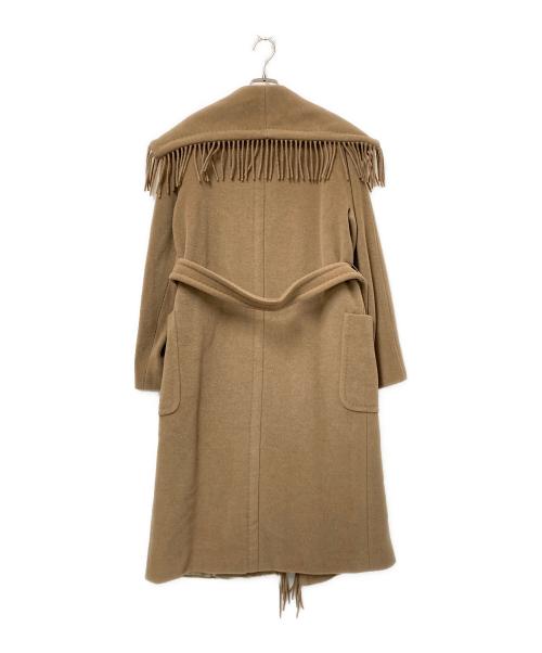 MaxMara（マックスマーラ）MaxMara (マックスマーラ) フリンジキャメルコート ベージュ サイズ:40 未使用品の古着・服飾アイテム