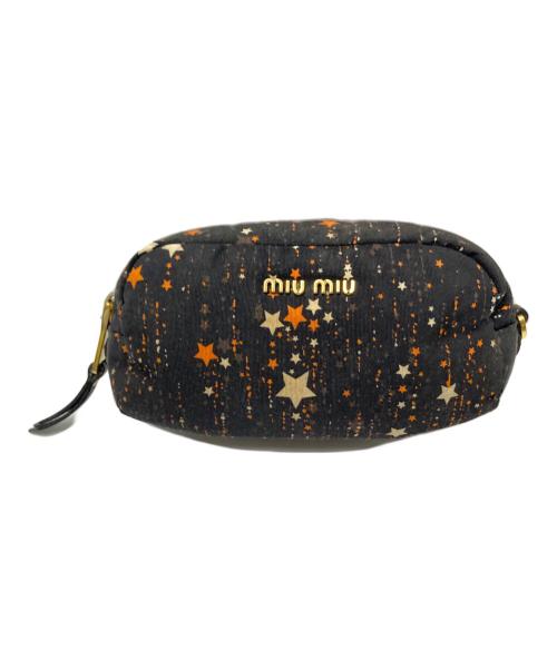 MIU MIU（ミュウミュウ）MIU MIU (ミュウミュウ) 化粧ポーチ オレンジ×ブラック サイズ:下記参照の古着・服飾アイテム