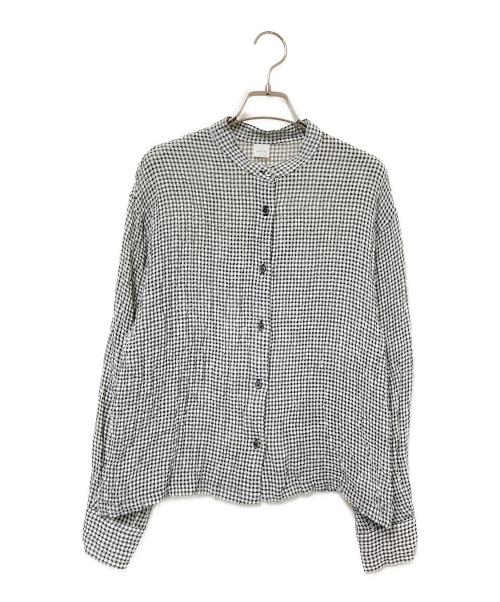 KAGURE（カグレ）KAGURE (カグレ) リネンキュプラドライシャツ ブラック×ホワイト サイズ:FREE 未使用品の古着・服飾アイテム