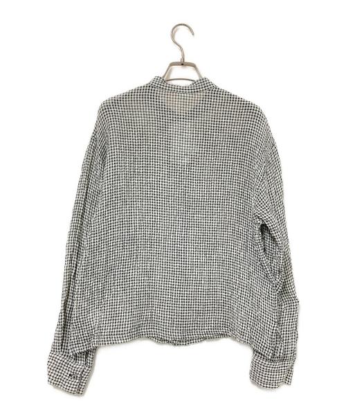 KAGURE（カグレ）KAGURE (カグレ) リネンキュプラドライシャツ ブラック×ホワイト サイズ:FREE 未使用品の古着・服飾アイテム