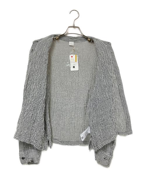 KAGURE（カグレ）KAGURE (カグレ) リネンキュプラドライシャツ ブラック×ホワイト サイズ:FREE 未使用品の古着・服飾アイテム