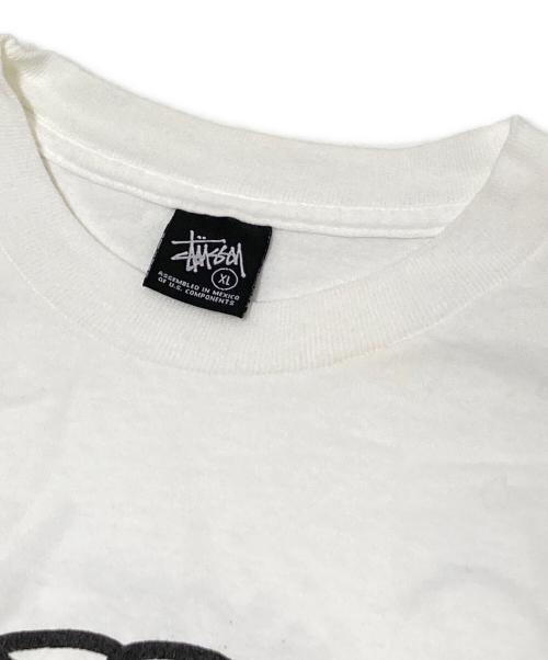 stussy（ステューシー）stussy (ステューシー) ワールドツアーグラフィックプリントTシャツ ホワイト×ブラック サイズ:XLの古着・服飾アイテム