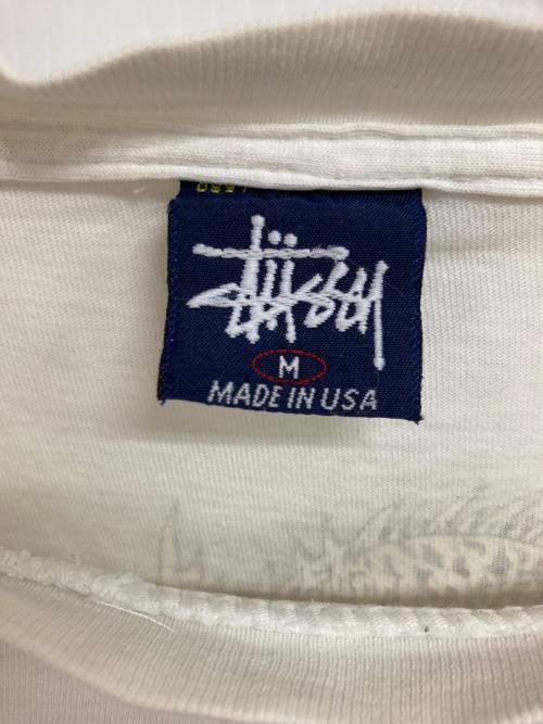 stussy（ステューシー）stussy (ステューシー) 90‘SドラゴンプリントTシャツ ホワイト×ブラック サイズ:Mの古着・服飾アイテム