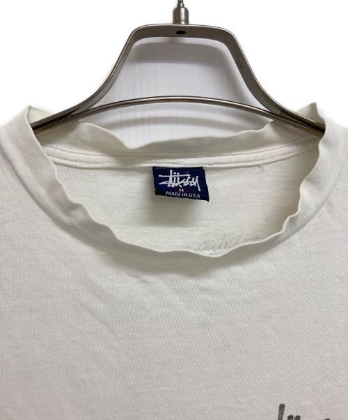 stussy（ステューシー）stussy (ステューシー) 90‘SドラゴンプリントTシャツ ホワイト×ブラック サイズ:Mの古着・服飾アイテム
