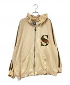 stussyステューシー）の古着「90‘Sラグランジップパーカー」｜ベージュ