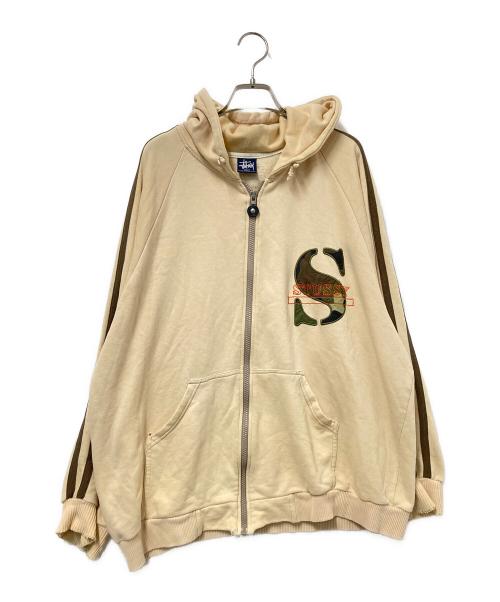 stussy（ステューシー）stussy (ステューシー) 90‘Sラグランジップパーカー ベージュ サイズ:Lの古着・服飾アイテム