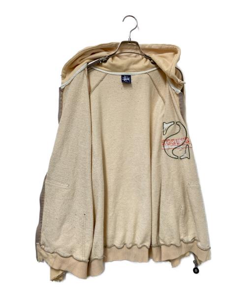 stussy（ステューシー）stussy (ステューシー) 90‘Sラグランジップパーカー ベージュ サイズ:Lの古着・服飾アイテム