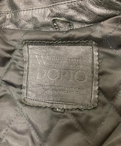 W DOPIO（ドピオ）W DOPIO (ドピオ) カウレザージャケット ブラック サイズ:Lの古着・服飾アイテム