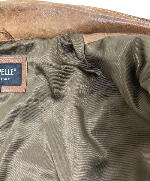 RINO&PELLE（リノ アンド ペレ）RINO&PELLE (リノ アンド ペレ) レザージャケット ブラウン サイズ:54の古着・服飾アイテム