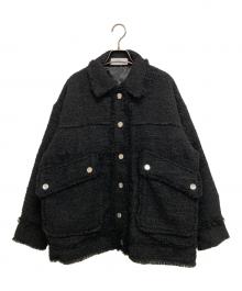 SLY（スライ）の古着「CUT OFF TWEED OVER ブルゾン」｜ブラック