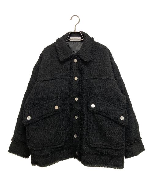 SLY（スライ）SLY (スライ) CUT OFF TWEED OVER ブルゾン ブラック サイズ:FREE 未使用品の古着・服飾アイテム