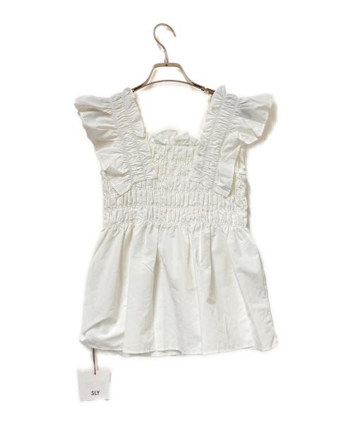 SLY（スライ）SLY (スライ) RIBBON ARM FRILL トップス ホワイト サイズ:FREE 未使用品の古着・服飾アイテム