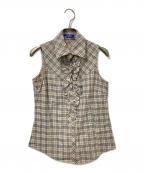 BURBERRY BLUE LABELバーバリー ブルー レーベル）の古着「ノヴァチェックノースリーブブラウス」｜ベージュ