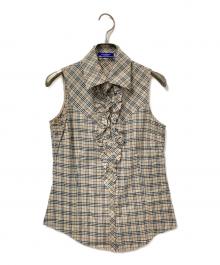 BURBERRY BLUE LABEL（バーバリー ブルー レーベル）の古着「ノヴァチェックノースリーブブラウス」｜ベージュ