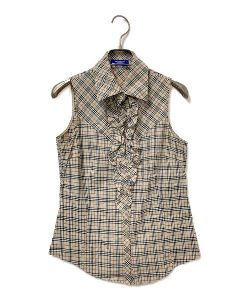 BURBERRY BLUE LABEL（バーバリー ブルー レーベル）BURBERRY BLUE LABEL (バーバリー ブルー レーベル) ノヴァチェックノースリーブブラウス ベージュ サイズ:38の古着・服飾アイテム
