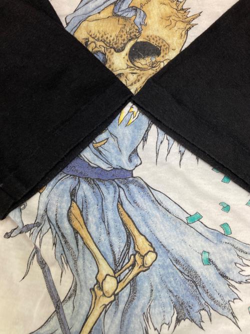 HANDTEX（ハンドテックス）HANDTEX (ハンドテックス) 80sラグランバンドTシャツ ブラック×ホワイト サイズ:XLの古着・服飾アイテム