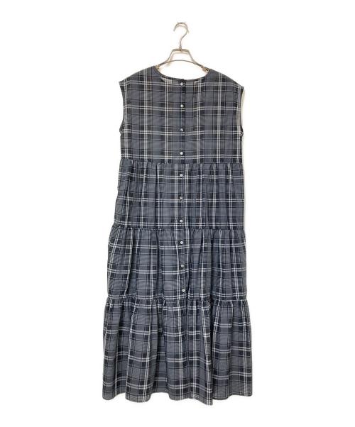 BEARDSLEY（ビアズリー）BEARDSLEY (ビアズリー) ノースリーブシアーチェックワンピース ブラック サイズ:Fの古着・服飾アイテム