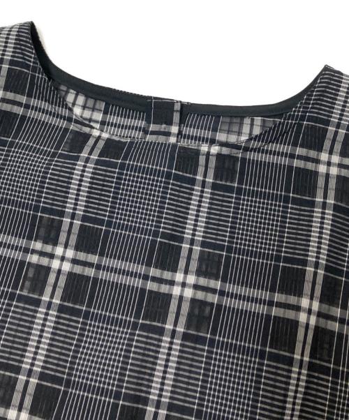 BEARDSLEY（ビアズリー）BEARDSLEY (ビアズリー) ノースリーブシアーチェックワンピース ブラック サイズ:Fの古着・服飾アイテム
