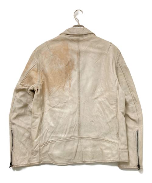 AVIREX（アヴィレックス）AVIREX (アヴィレックス) AGED LEATHER W-RIDERS JACKET ベージュ サイズ:XLの古着・服飾アイテム