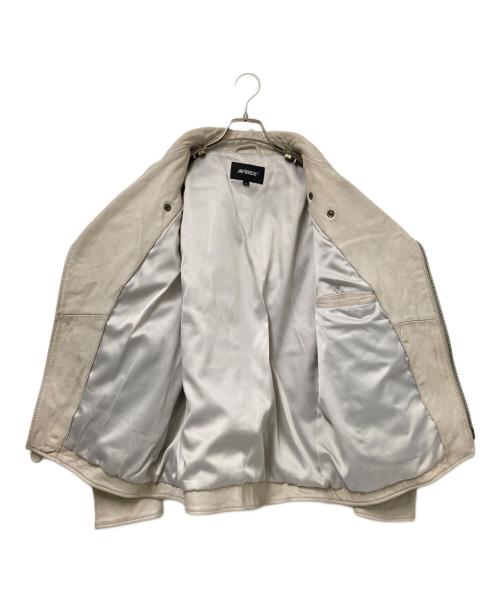 AVIREX（アヴィレックス）AVIREX (アヴィレックス) AGED LEATHER W-RIDERS JACKET ベージュ サイズ:XLの古着・服飾アイテム
