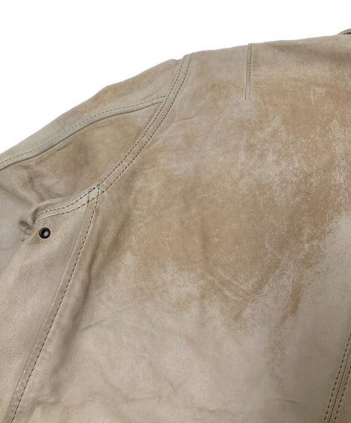 AVIREX（アヴィレックス）AVIREX (アヴィレックス) AGED LEATHER W-RIDERS JACKET ベージュ サイズ:XLの古着・服飾アイテム