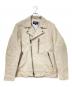 AVIREX（アヴィレックス）の古着「AGED LEATHER W-RIDERS JACKET」｜ベージュ