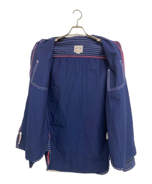 HOUSTON（ヒューストン）HOUSTON (ヒューストン) インディゴウォバッシュワークシャツ ネイビー サイズ:XLの古着・服飾アイテム