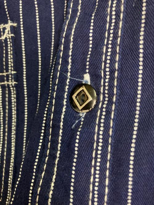 HOUSTON（ヒューストン）HOUSTON (ヒューストン) インディゴウォバッシュワークシャツ ネイビー サイズ:XLの古着・服飾アイテム