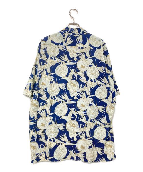 AVIREX（アヴィレックス）AVIREX (アヴィレックス) オープンカラーシャツ ブルー×ベージュ サイズ:Lの古着・服飾アイテム