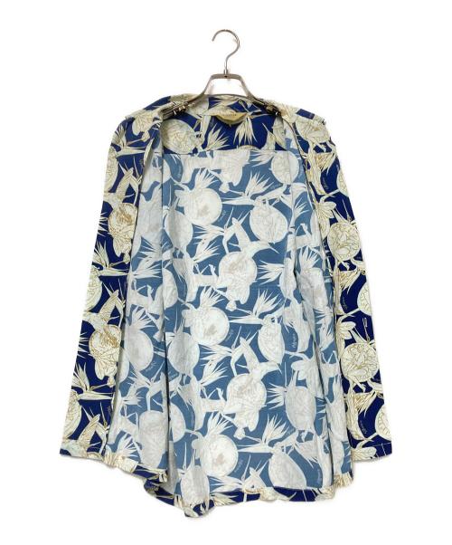 AVIREX（アヴィレックス）AVIREX (アヴィレックス) オープンカラーシャツ ブルー×ベージュ サイズ:Lの古着・服飾アイテム