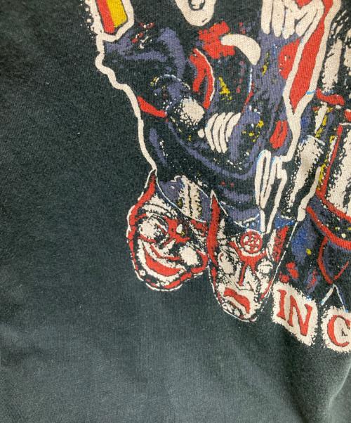 Mahagamage（マハガマゲ）Mahagamage (マハガマゲ) ラグランバンドTシャツ ブラック×ベージュ サイズ:Lの古着・服飾アイテム