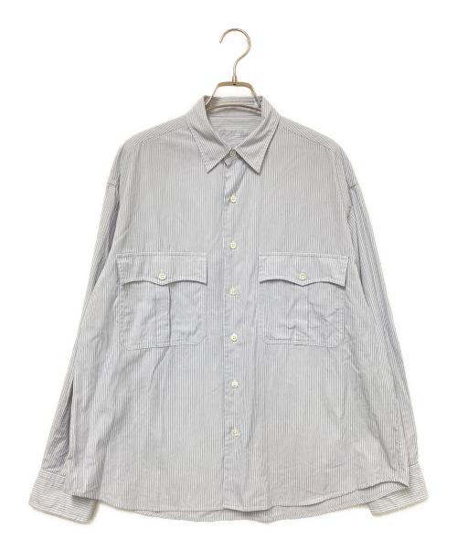 Porter Classic（ポータークラシック）Porter Classic (ポータークラシック) ROLL UP STRIPE SHIRT ブルー×ホワイト サイズ:Sの古着・服飾アイテム