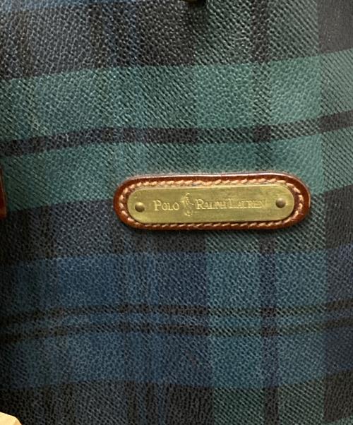 POLO RALPH LAUREN（ポロ・ラルフローレン）POLO RALPH LAUREN (ポロ・ラルフローレン) レザーチェックトートバッグ グリーン×ブラウン サイズ:下記参照の古着・服飾アイテム
