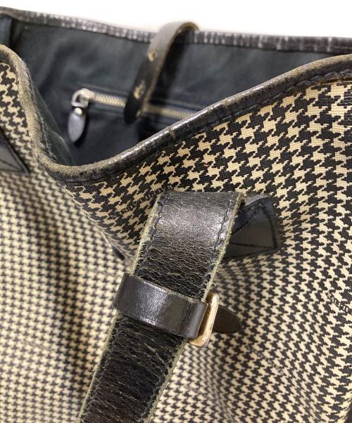 RALPH LAUREN（ラルフローレン）RALPH LAUREN (ラルフローレン) ハウンドトゥースPVCトートバッグ ホワイト×ブラック サイズ:下記参照の古着・服飾アイテム